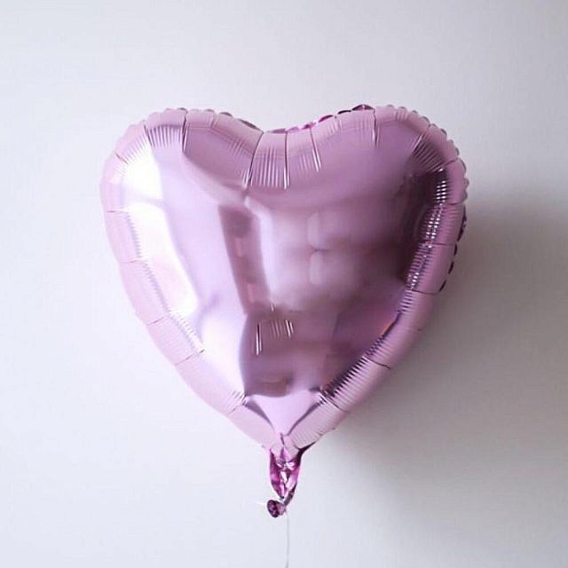 Шар Сердце розовый глянец