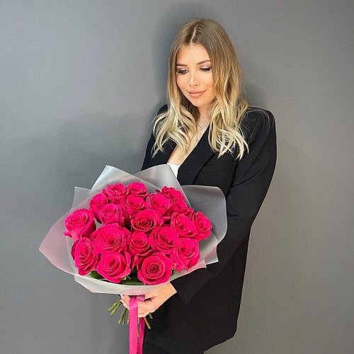 21 малиновая роза 60 см