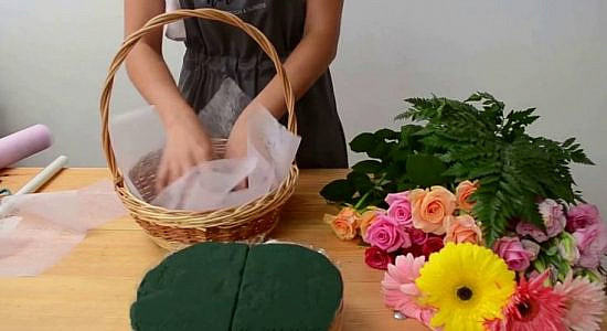 Корзина цветы пиафлор создание
