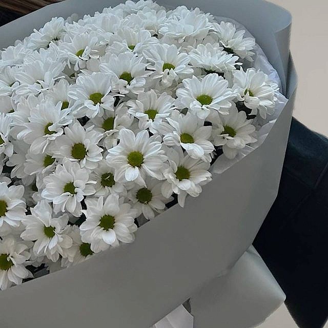 Букет 15 кустовых ромашковых хризантем