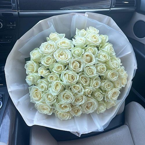 51 белая роза аваланш